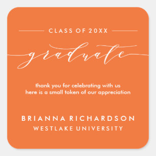 SIMPLE GRADUATE CALLIGRAPHY THANK YOU STICKER