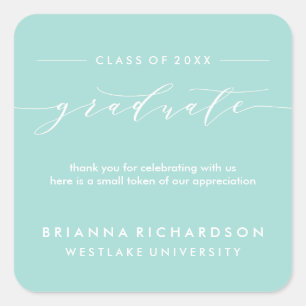 SIMPLE GRADUATE CALLIGRAPHY   THANK YOU STICKER