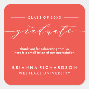 SIMPLE GRADUATE CALLIGRAPHY   THANK YOU STICKER
