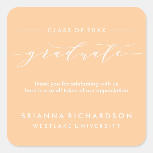 SIMPLE GRADUATE CALLIGRAPHY | THANK YOU STICKER (Front)
