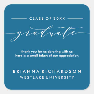 SIMPLE GRADUATE CALLIGRAPHY   THANK YOU STICKER