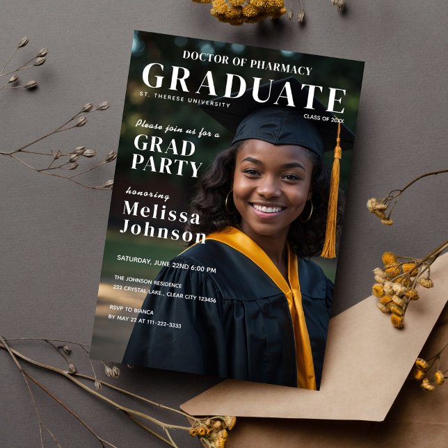 Simple Graduate Magazine Cover Inspired Graduation Invitation (Creator Uploaded)