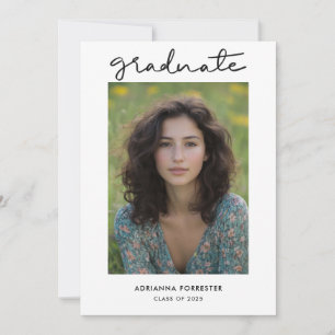 Simple Graduate Script Modern Photo Invitation