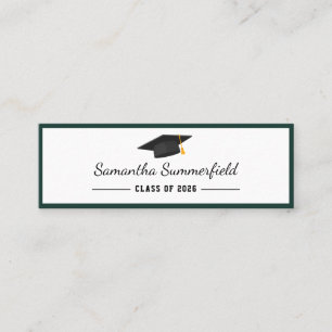 Simple Graduation 2026 Minimalist Script Name Mini Business Card