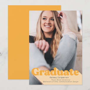 Simple Graduation Announcement   Retro Type