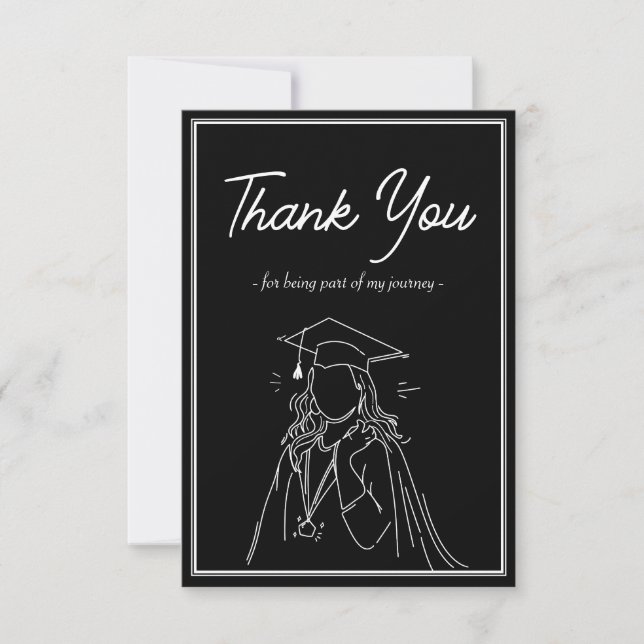 Simple Graduation Announcement Thank You Card (Front)