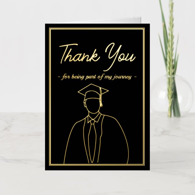 Simple Graduation Announcement Thank You Card (Front)