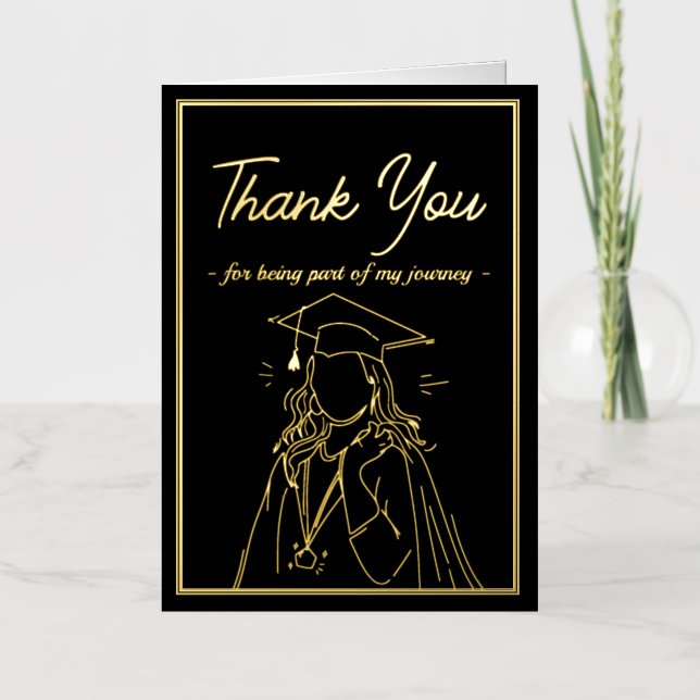 Simple Graduation Announcement Thank You Card (Front)