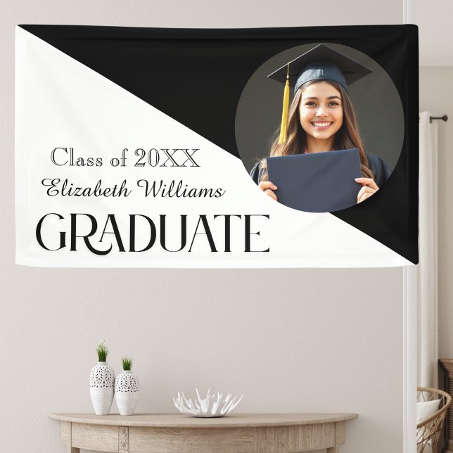 Simple Graduation Black and White Banner (Creator Uploaded)