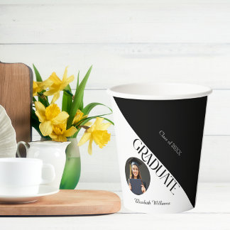 Simple Graduation Black and White Paper Cups