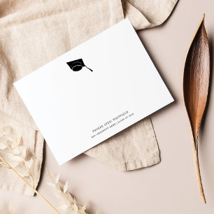 Simple Graduation Classic Class of Grad Cap Thank You Card