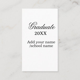 Simple graduation congratulations minimal add clas business card