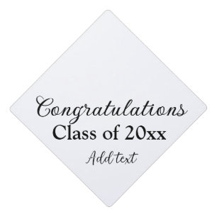 Simple graduation congratulations minimal add clas cap topper