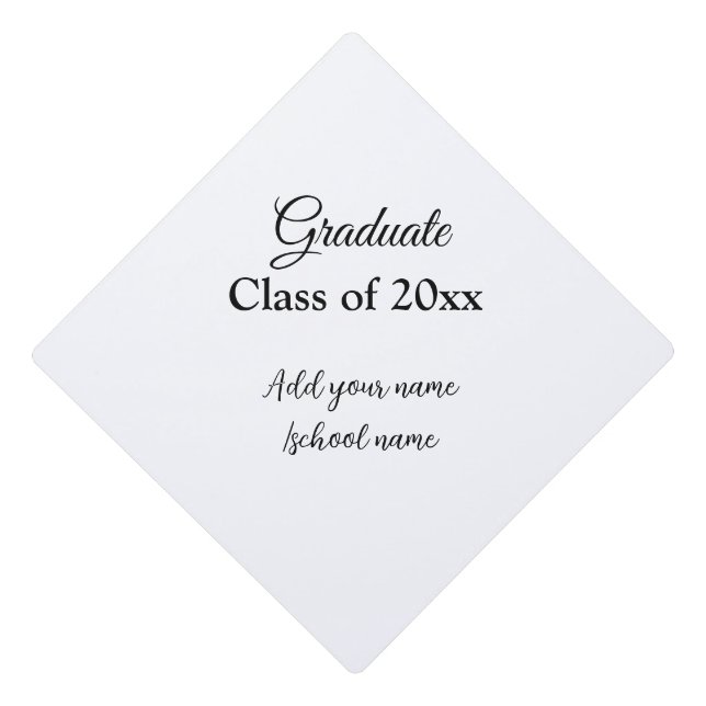 Simple graduation congratulations minimal add clas cap topper (Front)