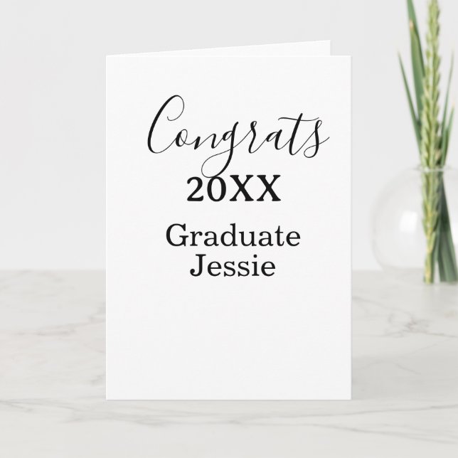 Simple graduation congratulations minimal add clas card (Front)