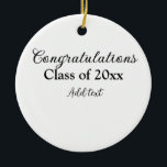 Simple graduation congratulations minimal add clas ceramic ornament<br><div class="desc">Design</div>