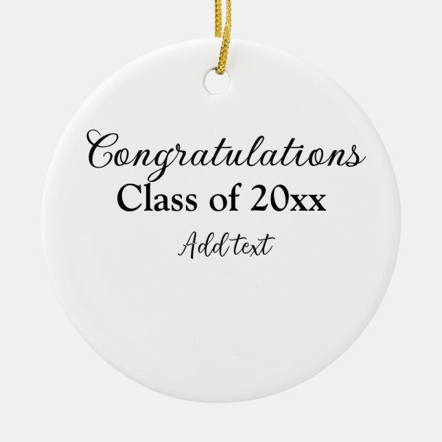 Simple graduation congratulations minimal add clas ceramic ornament (Front)