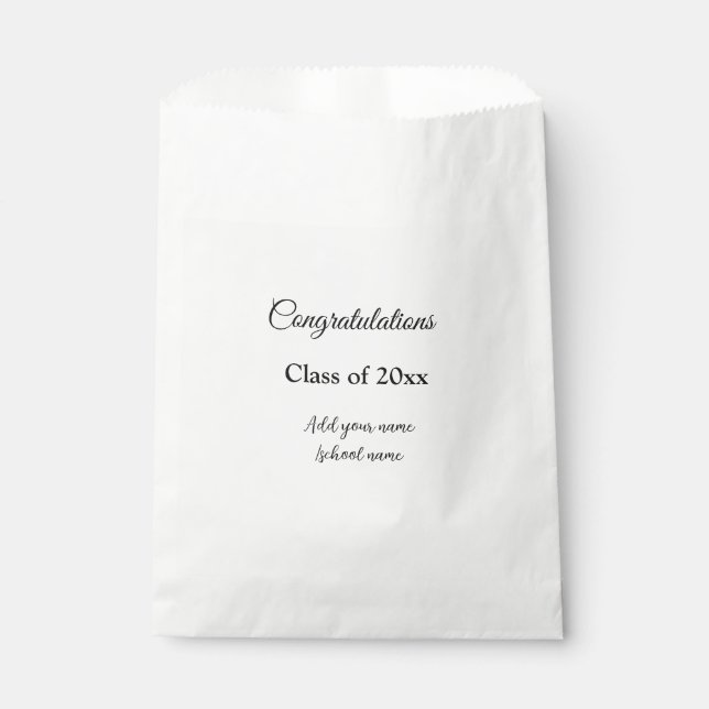 Simple graduation congratulations minimal add clas favour bag (Front)