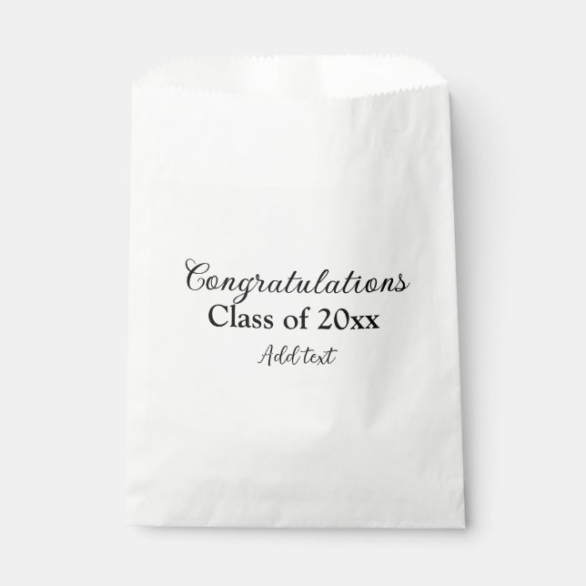 Simple graduation congratulations minimal add clas favour bag (Front)