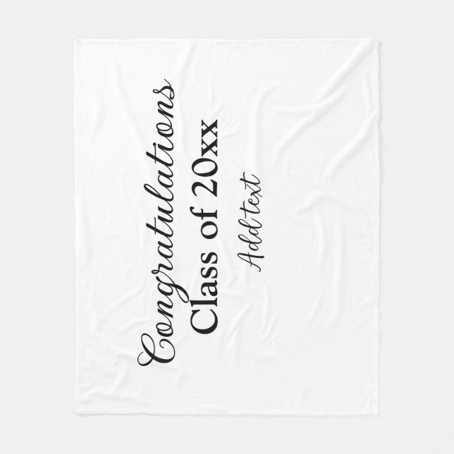 Simple graduation congratulations minimal add clas fleece blanket (Front)