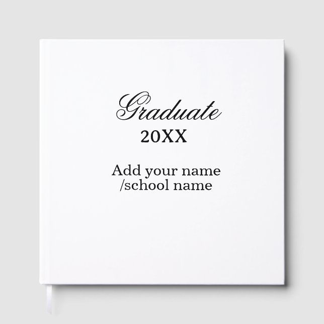 Simple graduation congratulations minimal add clas guest book (Front)