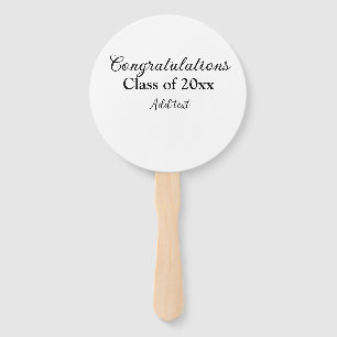 Simple graduation congratulations minimal add clas hand fan