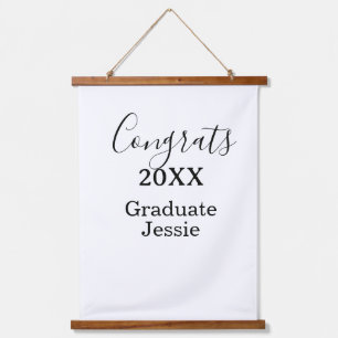 Simple graduation congratulations minimal add clas hanging tapestry