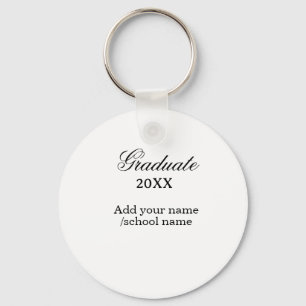 Simple graduation congratulations minimal add clas keychain