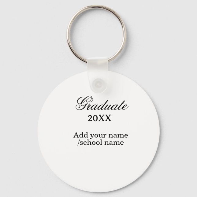 Simple graduation congratulations minimal add clas keychain (Front)