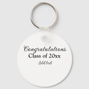 Simple graduation congratulations minimal add clas keychain