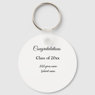 Simple graduation congratulations minimal add clas keychain