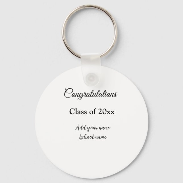 Simple graduation congratulations minimal add clas keychain (Front)