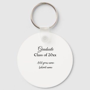Simple graduation congratulations minimal add clas keychain