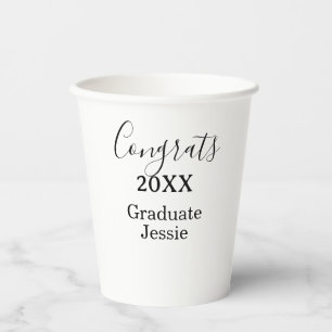 Simple graduation congratulations minimal add clas paper cups