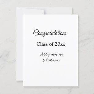 Simple graduation congratulations minimal add clas postcard