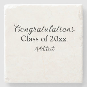 Simple graduation congratulations minimal add clas stone coaster