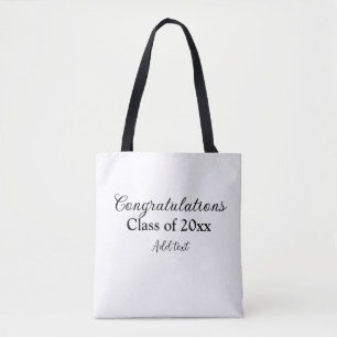 Simple graduation congratulations minimal add clas tote bag