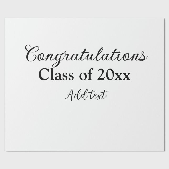 Simple graduation congratulations minimal add clas wrapping paper (Flat)