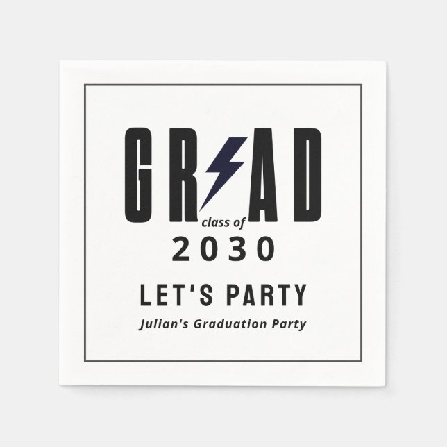 Simple Graduation Grad Party Napkin (Front)