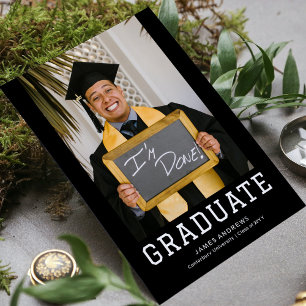 Simple Graduation Modern Stylish Grad Party Photo Invitation
