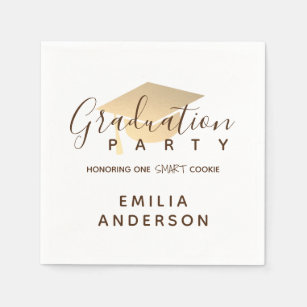 Simple Graduation Party Honouring One Smart Cookie Napkin