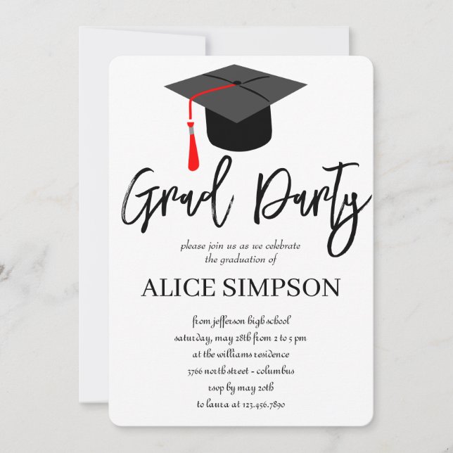 Simple  Graduation Party Invitations (Front)