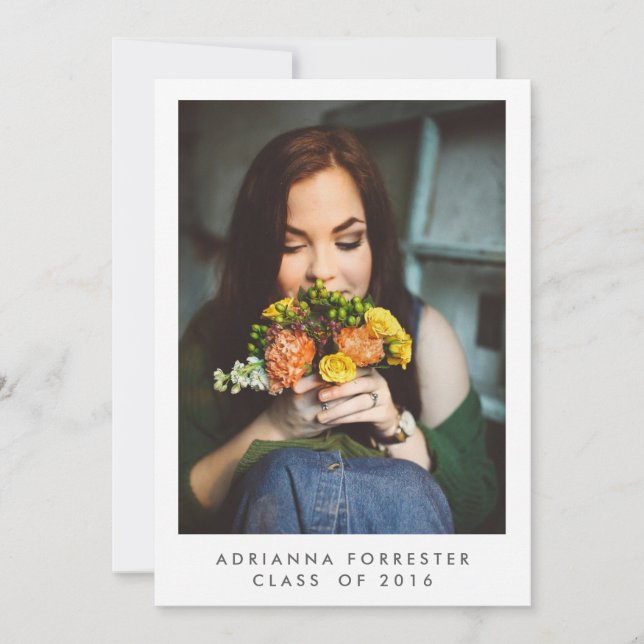 Simple Graduation Party Photo Invitation (Front)