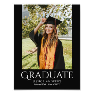 Simple Graduation Stylish Modern Graduate Photo Print