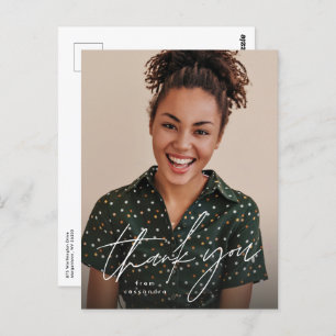 Simple graduation thank you photo postcard