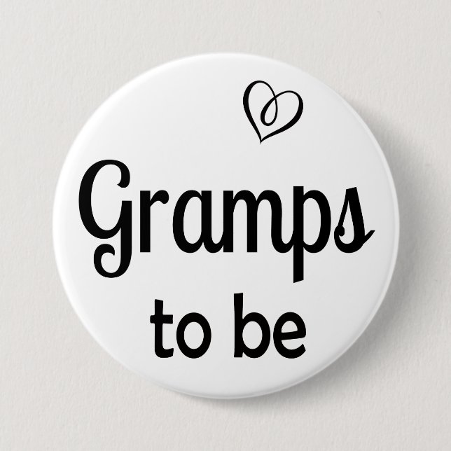 Simple Gramps to be Button Baby Shower Pin (Front)