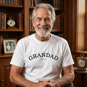 Simple Grandad Established Custom Year Grandpa T-Shirt