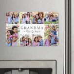 Simple Grandma Photo Collage Magnet<br><div class="desc">Personalized "Grandma" Photo Magnet with Collage Layout. This simple and elegant large photo magnet is a meaningful way to showcase cherished memories. The design features space for eight photos, arranged in a border around the edges while keeping the focus on the thoughtful message in the centre. In the middle, "Grandma"...</div>