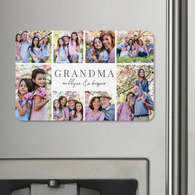 Simple Grandma Photo Collage Magnet (Simple Grandma Photo Collage Magnet )
