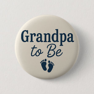 Simple Grandpa to be baby feet  2 Inch Round Button